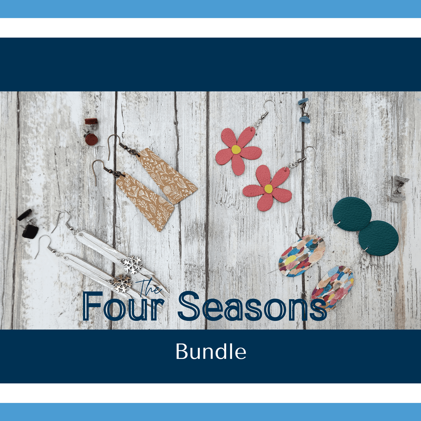 The 4 Seasons Bundle - seasonal themed leather earrings set