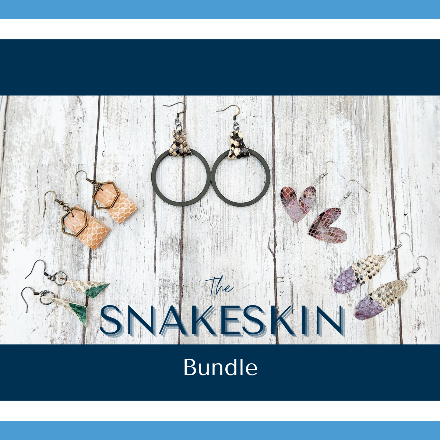 The Snakeskin Bundle - set of 5 snakesin leather earrings