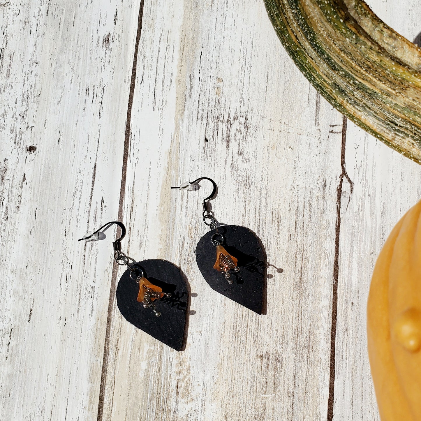 Belladonna - cork earrings - Halloween earrimgs - fall earrimgs - autumn earrings