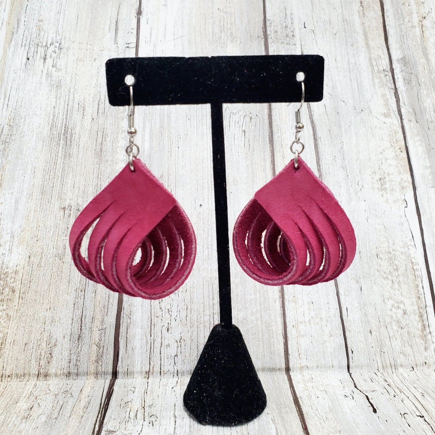 Colleen - 3D twisted leather earrings